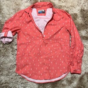 Magellan Outdoors Pink Casual Shirt with Geometric Print